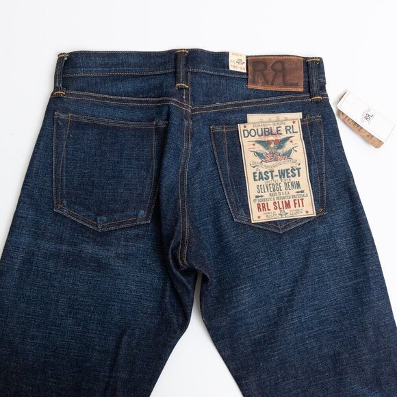 RRL Double RL High Slim East-West Japanese Selvedge Denim Jeans Blue Mens 30x34 - Picture 8 of 14